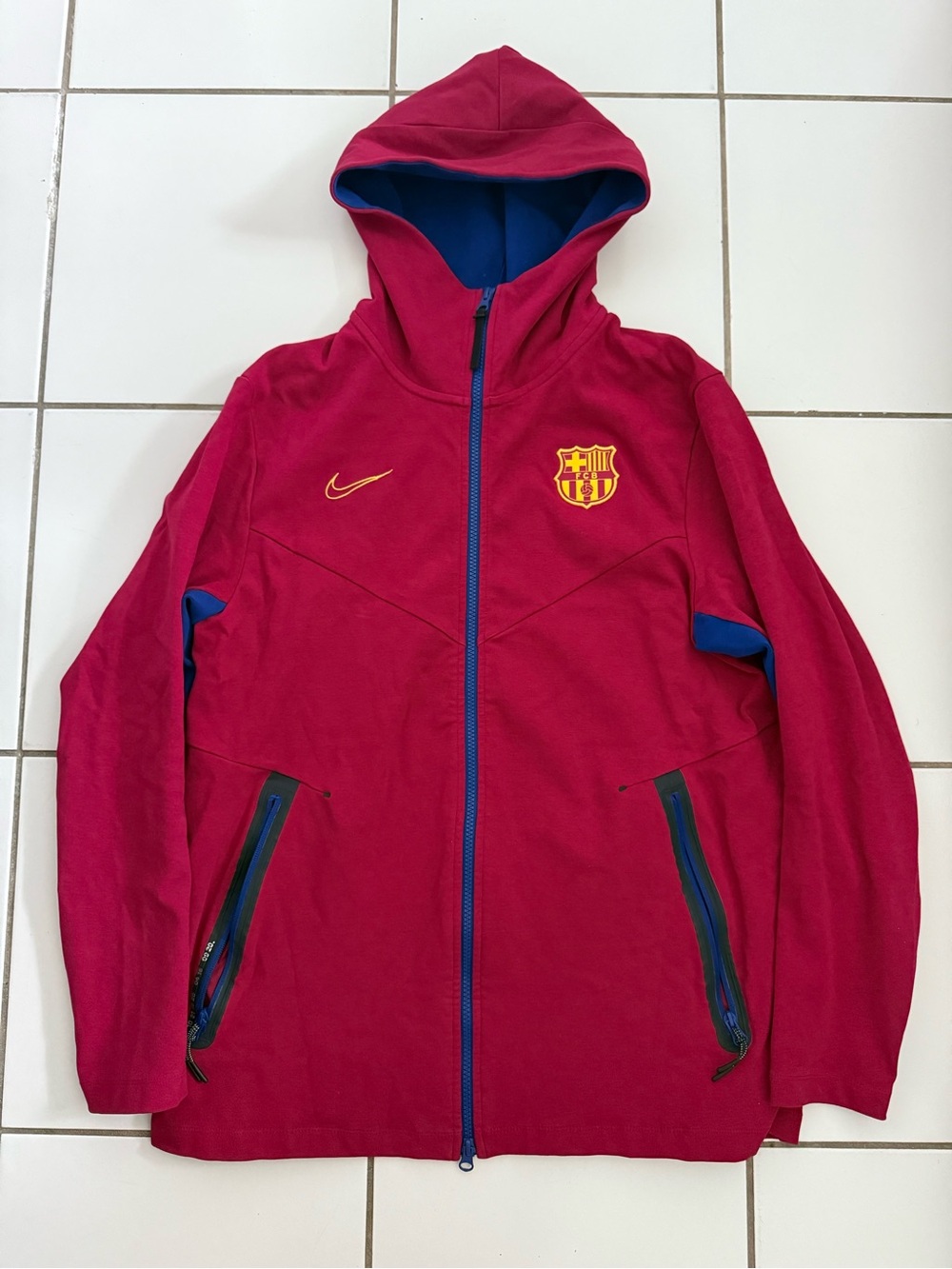 Nike FC Barcelona Tech Red Blue Hooded Jacket